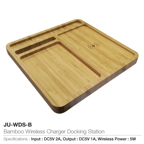 Bamboo Wireless Charger Docking Station